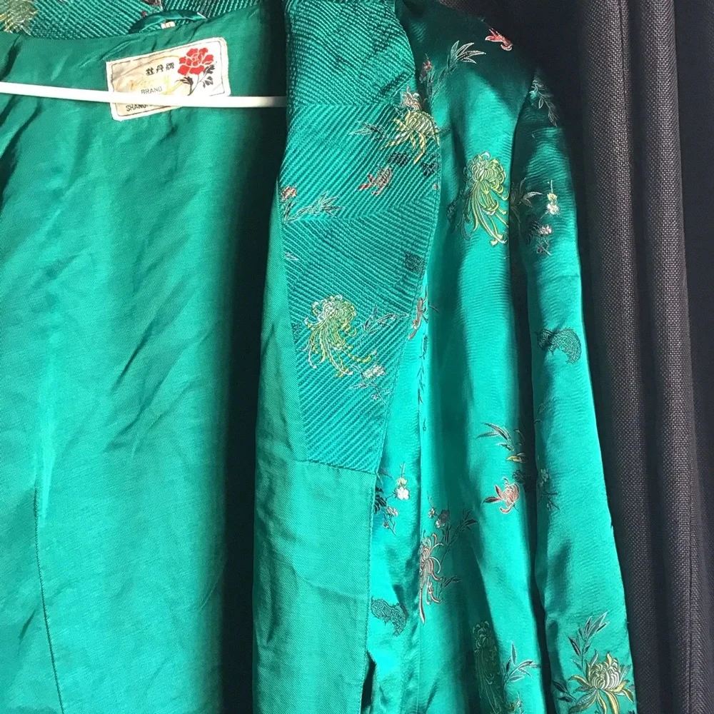 Peony gorgeous robe/trench embroidered flowers. Super Rare. - Picture 7 of 16